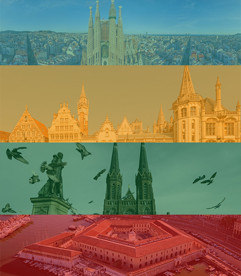 Composite photo of the four cities